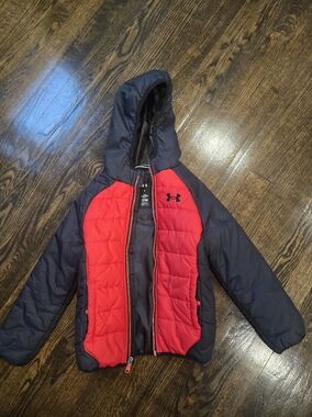 Under Armour Kids Hooded Jacket Black and Red